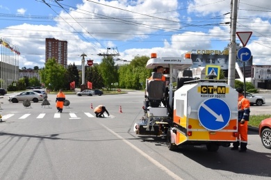 Пензенские дороги начали размещать термопластиком