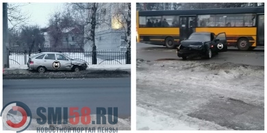 На улице Гагарина в Пензе жестко столкнулись два ВАЗа