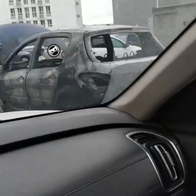 На Антонова в Пензе вспыхнул автомобиль Peugeot