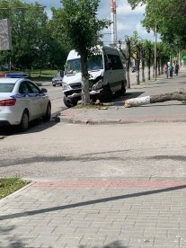 На Ленинградской в Пензе маршрута врезалась в дерево
