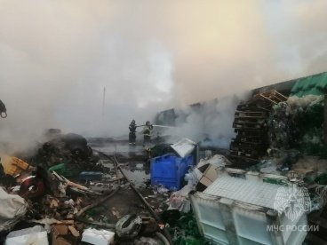 В Пензе сгорели 800 кв. м склада вторсырья