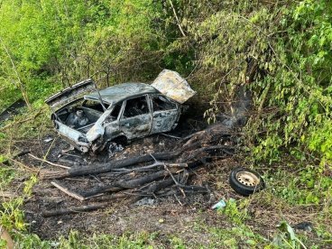 В Лунинском районе подростки устроили ДТП с возгоранием автомобиля