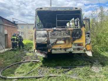 В Городище сгорел автобус