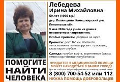 В Камешкирском районе пропала 59-летняя Ирина Лебедева