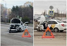 На ГПЗ-24 в Пензе жестко столкнулись два автомобиля