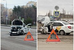 На ГПЗ-24 в Пензе жестко столкнулись два автомобиля