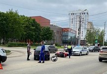 На улице Ленинградской в Пензе случилось ДТП с мотоциклистом