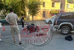 На улице Циолковского в Пензе в ДТП с мотоциклом пострадали три человека
