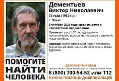 В Пензе пропал 73-летний Виктор Дементьев