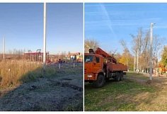На улице Вадинской в Пензе обустроили освещение спортивной площадки