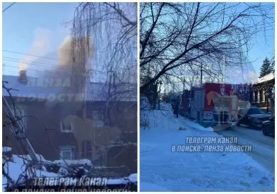 Горящий дом на улице Ключевского в Пензе тушили 14 спасателей